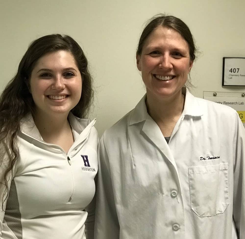 Kara with Houghton College's head of the Chemistry department, Karen Torraca 